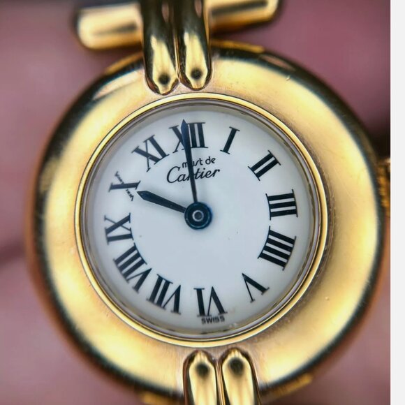 Ladies Vintage Must De Cartier Vermeil Watch With Full Box Set - Picture 4 of 5